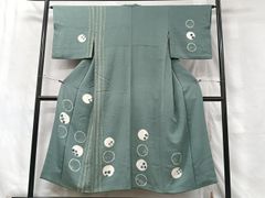 平和屋着物＊夏物 アンティーク 大正ロマン 小紋 絽 立波花文 正絹