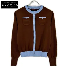CABaN　キャバン　39-02-94-02006 ブラウン コットンカシミヤ バイカラークルーネックカーディガン　F