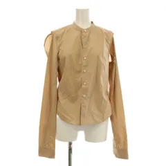 エムエムシックス メゾンマルジェラ MM6 Maison Margiela 24SS コットンカットアウトスリーブシャツ ブラウス バンドカラー 42 ベージュ S62DT0025 /KHのサムネイル