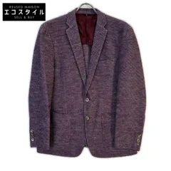 LANVIN COLLECTION　ランバンコレクション　ボルドー ウール×シルク×リネン ジャケット　48