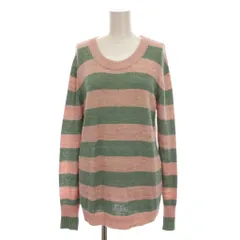 マークバイマークジェイコブス MARC by MARC JACOBS ニット セーター ボーダー 長袖 リネン混 XS ピンク 緑 グリーン M1123721 /YMのサムネイル