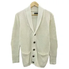 ニーキューイチニーキューゴーオム 291295＝HOMME ニットカーディガン ミドル丈 3 白 ホワイト ショールカラー ワッフル編み /SM20 ■ECD001のサムネイル