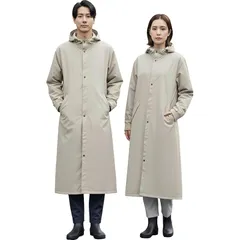 【新品】 [バロット] レインコート 自転車 【雨具に見えない美シルエット】 メンズ レディース レインウェア バイク対応 リュック対応 通勤 通学 耐水20000mm 止水ファスナー 男女兼用 日本ブランド (オフベージュ, M) 1