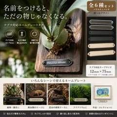 【6種類セット】（各1枚入り）テプラ対応 ネームプレートタグ プランツタグ 12×75mm対応 植物タグ ビカクシダ 板付け アクリル 木製 爬虫類 昆虫 水槽 ラベルプレート