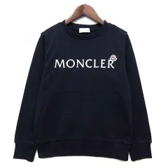 新品同様 モンクレール MONCLER ロゴプリント スウェット シャツ クルーネック トレーナー 長袖 2022AW H29548G00035 ネイビー 紺 12A 152cm キッズ ☆AA★のサムネイル
