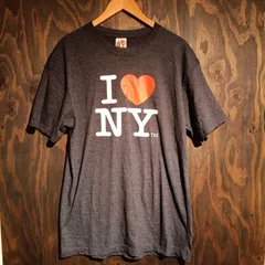 【公式ライセンス】I LOVE NY プリントTシャツ ヘザーチャコール メンズLのサムネイル