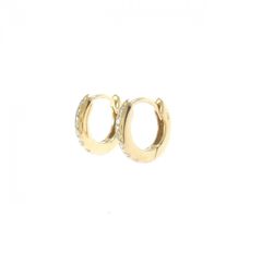 10金YG】ダイヤフープピアス0.16ct 中折れ式 クロッシング K10 - メルカリ
