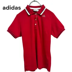 ●棚番号L-6 アディダス 日本製 ゴルフ 半袖 ポロシャツ M 　レッド系 adidas レディース　 ゴルフウェア GOLF 赤　古着　ユーズド