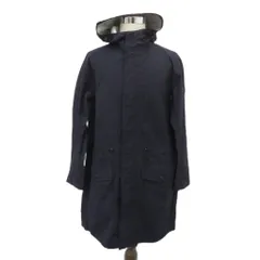 エーグル AIGLE スプリングコート ロング丈 XL 大きいサイズ 紺 無地 フード付き /SY25 ■ECC002