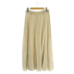 ザラ ZARA ロングスカート フレア リネン混 ストレッチ USA S ベージュ /MY ■OS