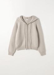 ADEAMアディアム　リボンレースジップニットフーディ0　パーカー　カーディガン ADEAMアディアム リボンレースジップニットフーディ0 パーカー