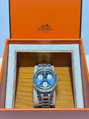 電池交換済 HERMES クリッパー クロノグラフ 時計 箱付きのサムネイル
