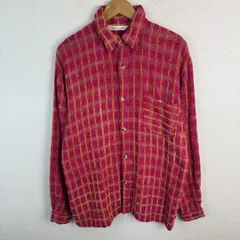 vintage オーバーサイズ　ストリート 長袖 シャツ チェック柄 ピンク メンズ 古着 レトロ アメカジ