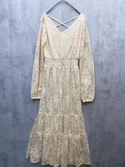 新品 Delyle noir デイライルノアール DEZ1092309A0011 長袖 ドレス ワンピース sizeF/ベージュ ■◇◎レディース