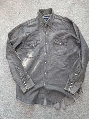 IRON HEART ダークグレー 長袖デニムシャツ XL - メルカリ