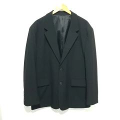 ザラ 無地 ジャケット ノッチド 52 ゆったり 黒 ポリエステル オフィス 
