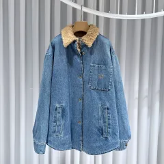 42 / ミュウミュウ Shearling 刺繍 デニム ブルゾン ジャケット / メンズのサムネイル