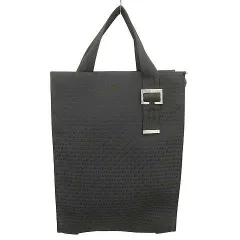 ディオールオム Dior HOMME エディ期 ロゴ ジャガード 総柄 トートバッグ 縦型 A4対応 カジュアル ビジネス 通勤 イタリア製 黒 ブラック シルバー金具 NGA35 ☆AA★のサムネイル