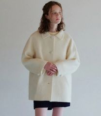 oheshio BOUCLE HALF WOOL JACKET IVORY - メルカリ
