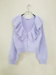 & Other Stories ファジークロップド ラッフルカラーカーディガン