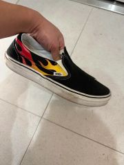 VANSスリッポン ACMオリジナルフレイムスパターン ブラック - メルカリ