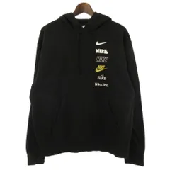 ナイキ NIKE パーカー プルオーバー 裏起毛 ロゴプリント ブラック L