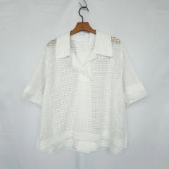 CLANE メッシュ 長袖 ポロシャツ ホワイト 1 - メルカリ