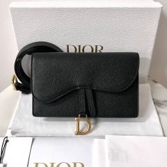 極美品【DIOR】カロ ダブルポーチ 2way ショルダーバッグ 黒 ギャラ 