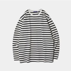 極美品FAT ビックシルエット ポケット付きボーダーロンT SKINNY(L