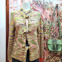 MISSONI ミッソーニ ラメ入り ニットカーディガン ネイビー - メルカリ