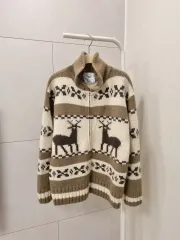 ノルディック ニット ジップアップ カーディガン