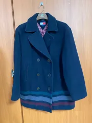 TOMMY Tommy Hilfiger トミーヒルフィガー ネイビー ピーコート ストライプ Lサイズのサムネイル