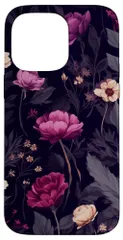 かわいいピンクと白の花柄 スマホケース iPhone 14 Pro Max 用