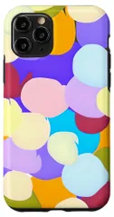 北欧デザイン 抽象アート 個性的レトロカラフル 水玉 かわいい スマホケース iPhone 11 Pro 用