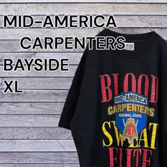 【至高の1枚】USA古着 90s-00s USA製 MADE IN USA BAYSIDE ベイサイド CARPENTERS 企業ロゴ Tシャツ サイズXL ブラック メンズ ヴィンテージ