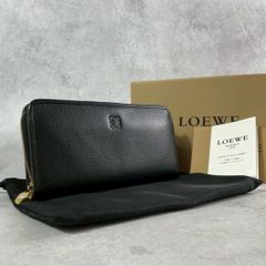 ロエベ LOEWE リピート アナグラム 長財布 ラウンドジップ 黒 ブラック