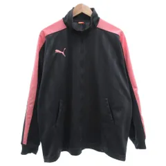 プーマ PUMA ジャケット 上着 L 黒 ブラック 長袖 スタンドカラー ストライプ柄 ECF003 /SC ■ECF003