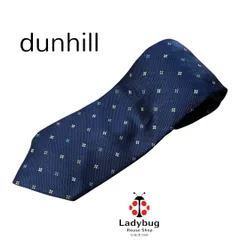 dunhill（ダンヒル） シルク100％ ネクタイ / ネイビー / カラフルドット刺繍 / イングランド製 / 厚手生地　値下不可のサムネイル