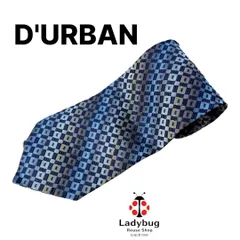 D’URBAN（ダーバン） シルク100％ ネクタイ / ネイビー / グラデーション斜めボーダー / イングランド製 / 厚手生地　値下不可