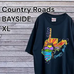 【極上の肉厚ボディ】USA古着 90s-00s MADE IN USA BAYSIDE Country Roads Tシャツ サイズXL ネイビー メンズ ヴィンテージ
