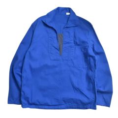 フレンチワーク スキッパーシャツプルオーバーコットンロイヤルブルー ワークシャツ フレンチワーク スキッパーシャツプルオーバーコットンロイヤルブルー