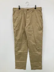 UNIQLO ユニクロ チノパンツ ウエスト85cm ベージュ フルレングス コットン 無地 スタンダード テーパード レギュラー