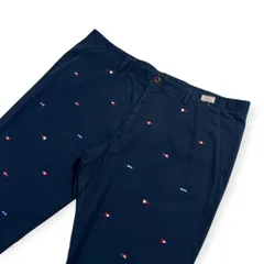 TOMMY HILFIGER トミーヒルフィガー フラッグ刺繍 総柄 チノパン ボトムス サイズ W38 /ネイビー/メンズ/大きいサイズのサムネイル