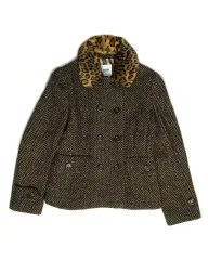 moschino レオパード ファー KARA ダブル ボタン ハーフコートのサムネイル