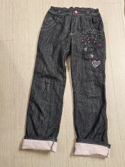 ポンポネット クロップドパンツ ベージュ 刺繍 ハート LL165cm - メルカリ