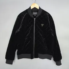 GUESS (ゲス) ツアーベルベット キルティング ジップアップ ジャケット Sのサムネイル