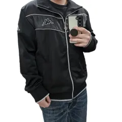 XL カッパ ヴィンテージ track Jaket ブラック シルバーのサムネイル
