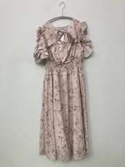 evelyn エブリン ワンピース ピンク 花柄・ボタニカル柄 フリル リボン 半袖 ロング・マキシ丈 フレア