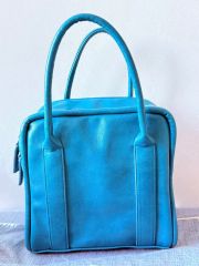 美品✨️傳濱野カリーナミニボストン ブルー系 キューブ 自立 底鋲 