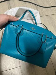 極美品✨COACH コーチ 2way ミニボストンバッグ ブルー レザー - メルカリ